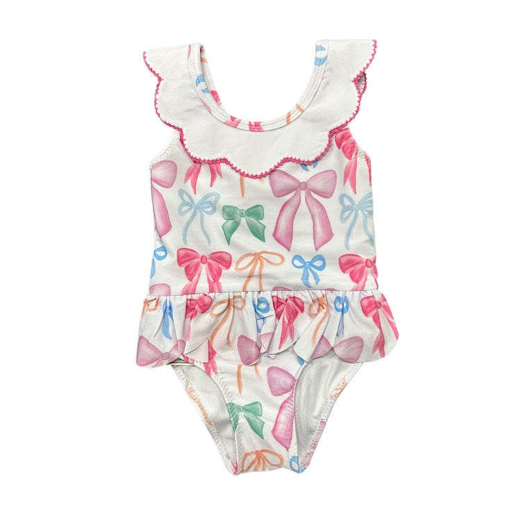 Put a Bow on It Scalloped One Piece