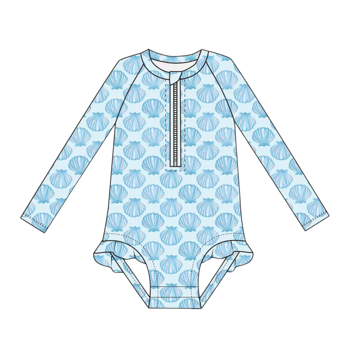 Girls Seashell Rashguard