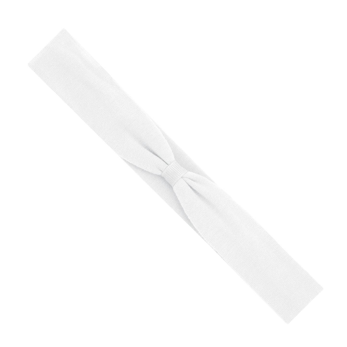 Add-a-Bow Cotton Jersey Baby Girls Hair Wrap - White (0/6m)