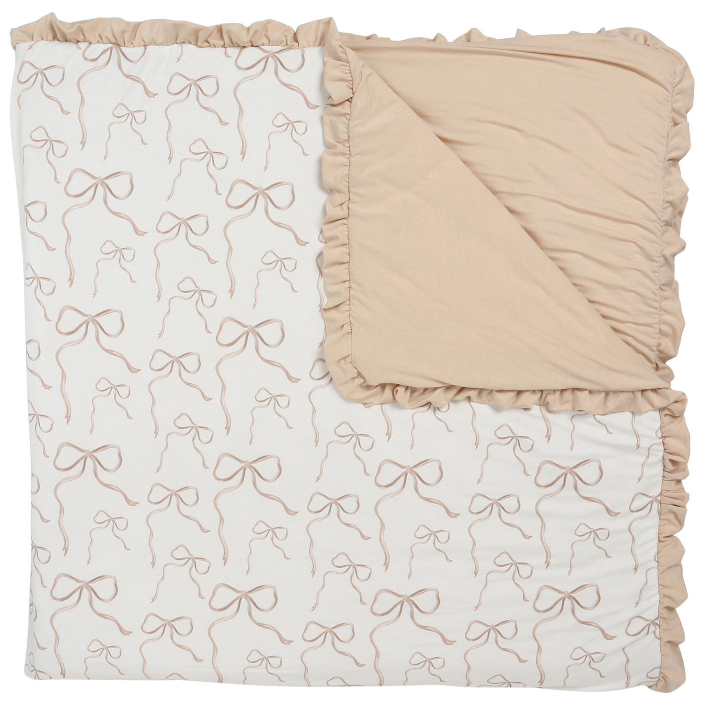 Beige Bow Large Blanket