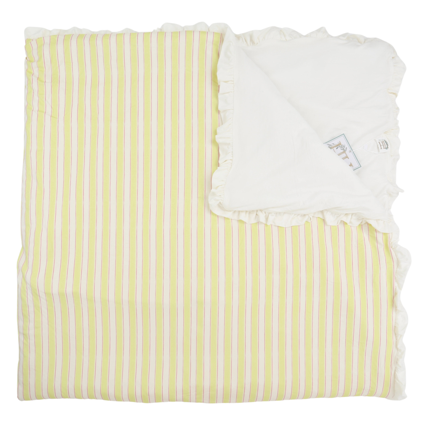 Yellow Stripe Ruffle Large Blanket
