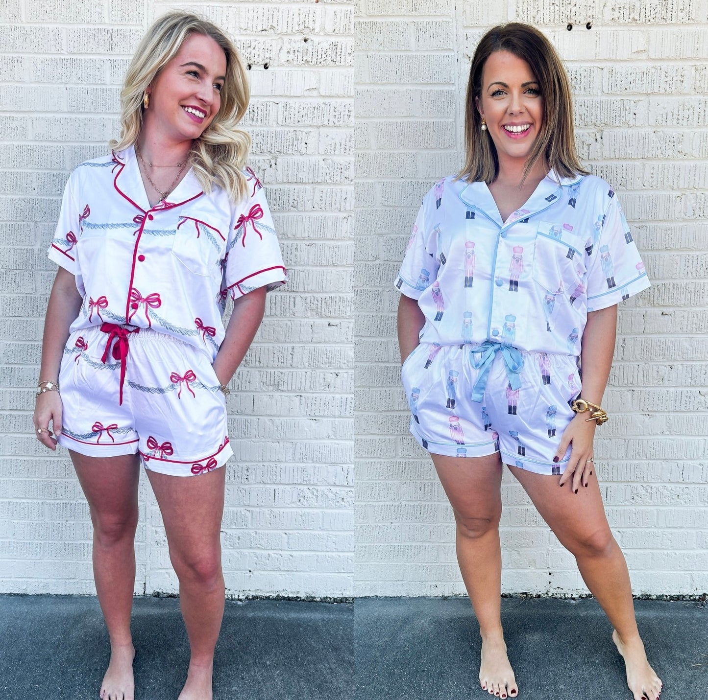 Womens Pink & Teal Nutcracker Set Pajamas