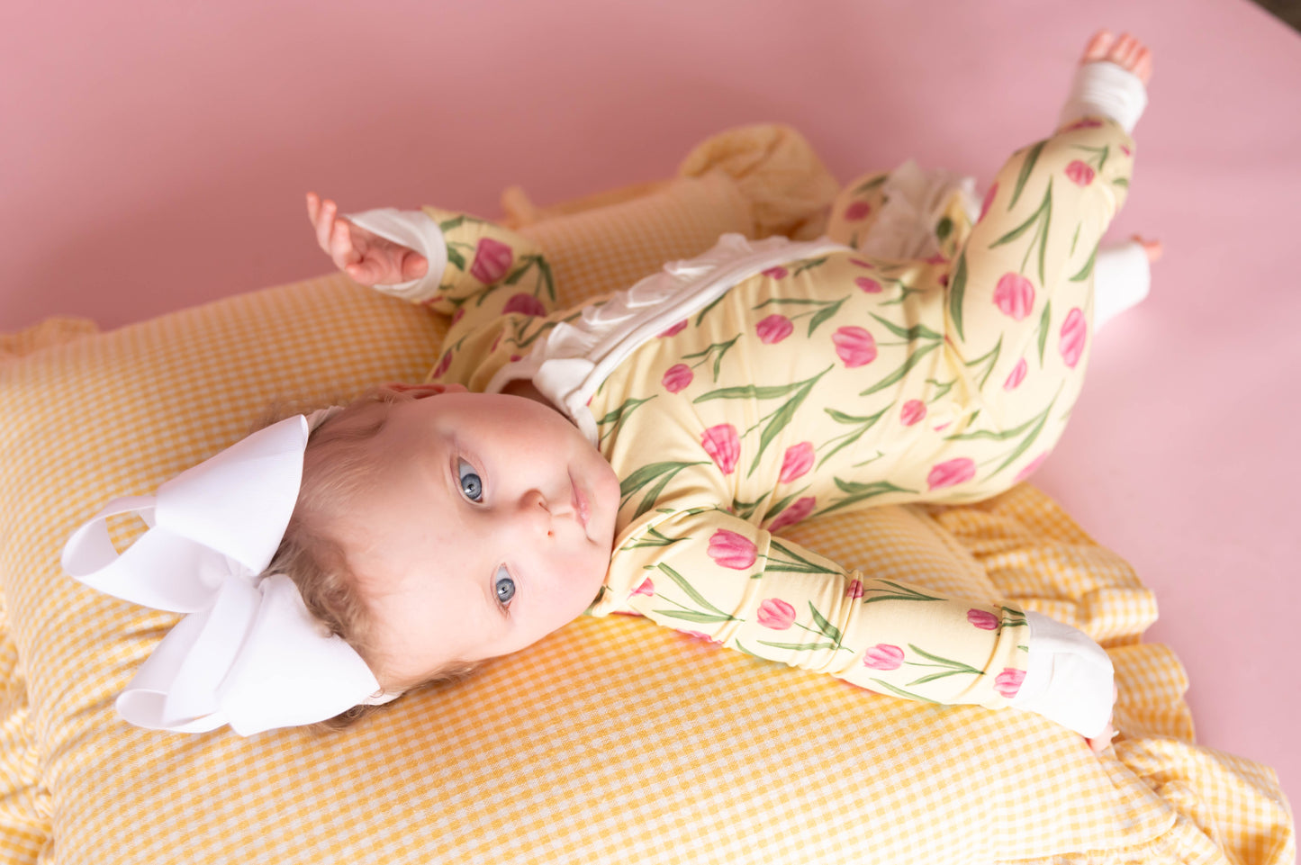 (PRE PURCHASE - ARRIVAL LATE JUNE) Girls Tulips Double Zipper Romper