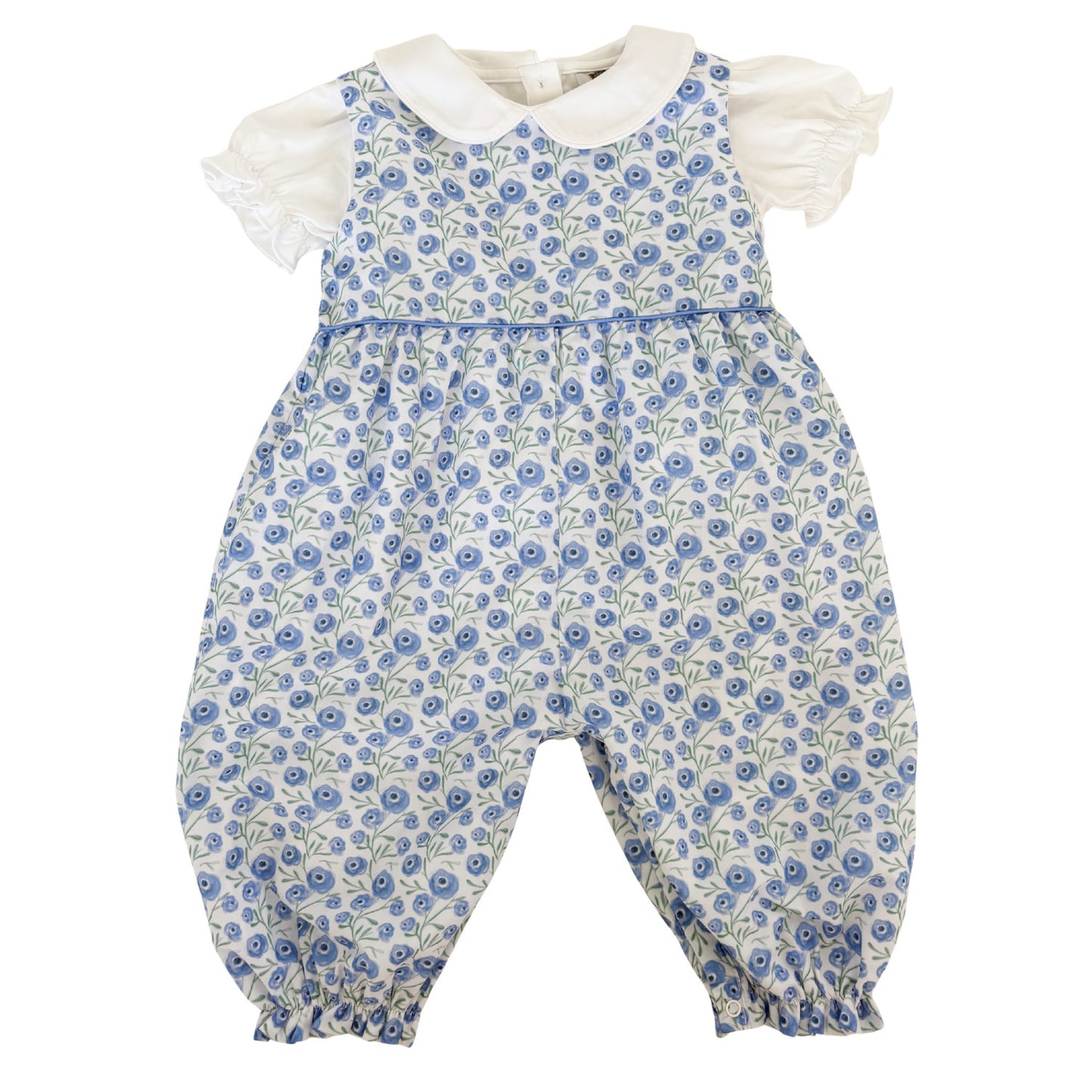 Girls Purple Floral Longall/Collared Short Sleeve
