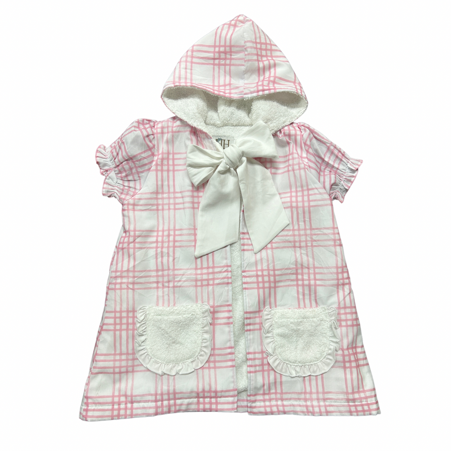Preppy Pink Plaid Hooded Coverup