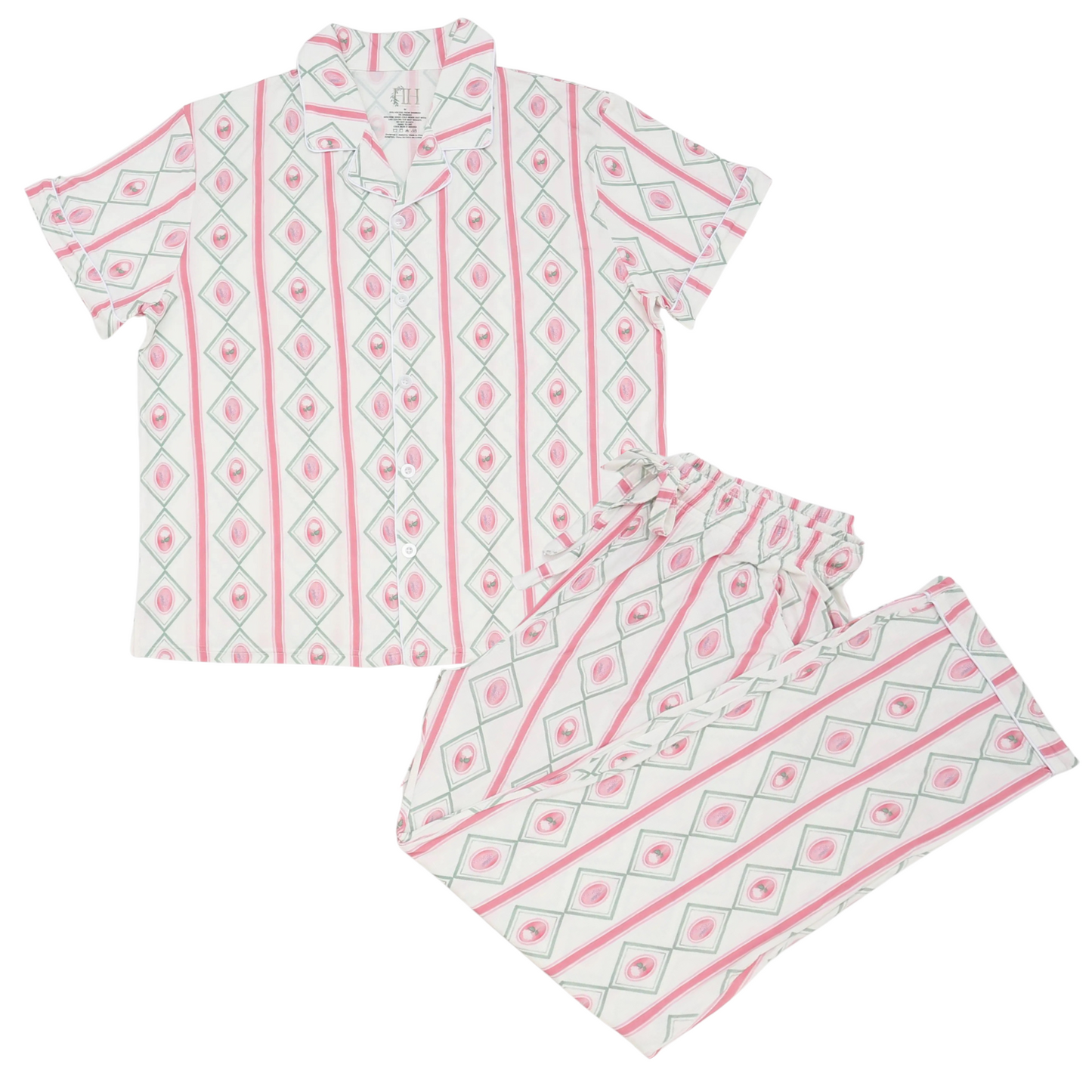 Womens Arizona Button Down Short Sleeve Loungewear Set