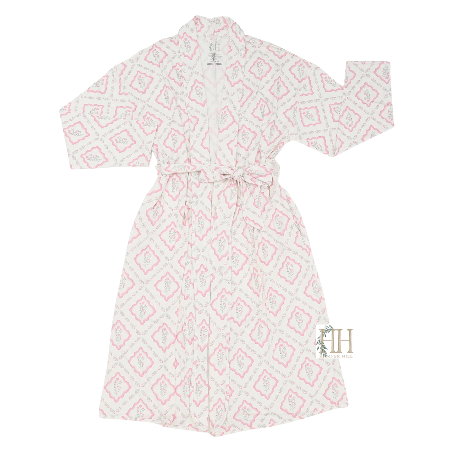 Womens Diamond Floral Robe