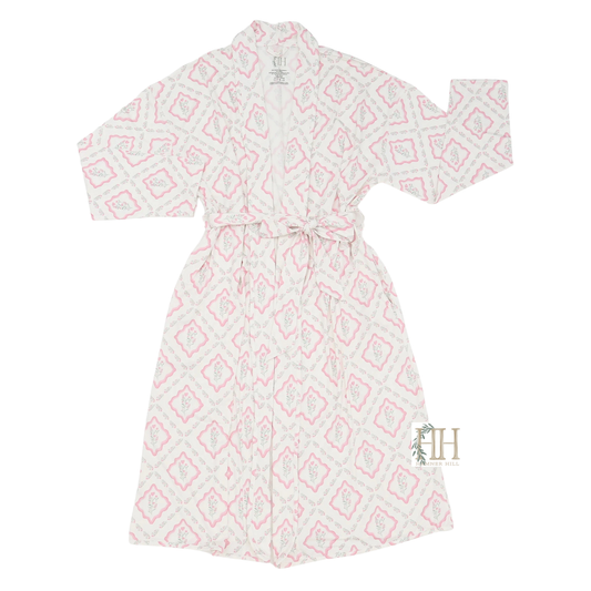 Womens Diamond Floral Robe