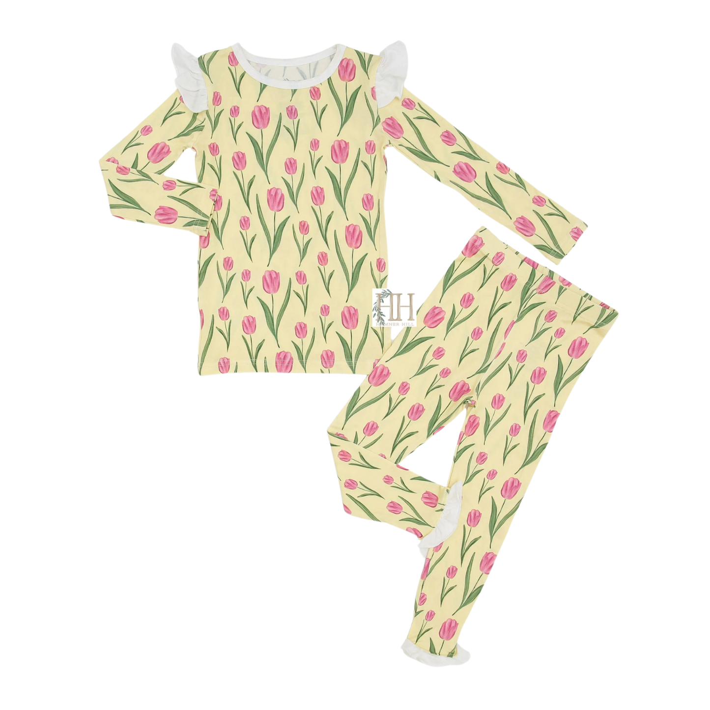 (PRE PURCHASE - ARRIVAL LATE JUNE) Girls Tulip Ruffle Loungewear Set
