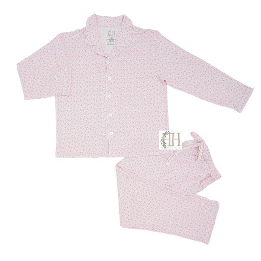 Women Tiptoe Tulip Button Down Pants Set