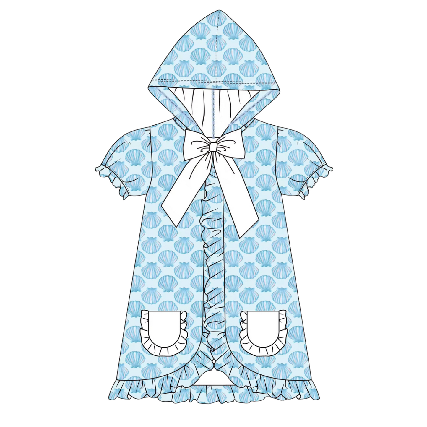 Girls Seashell Hooded Coverup
