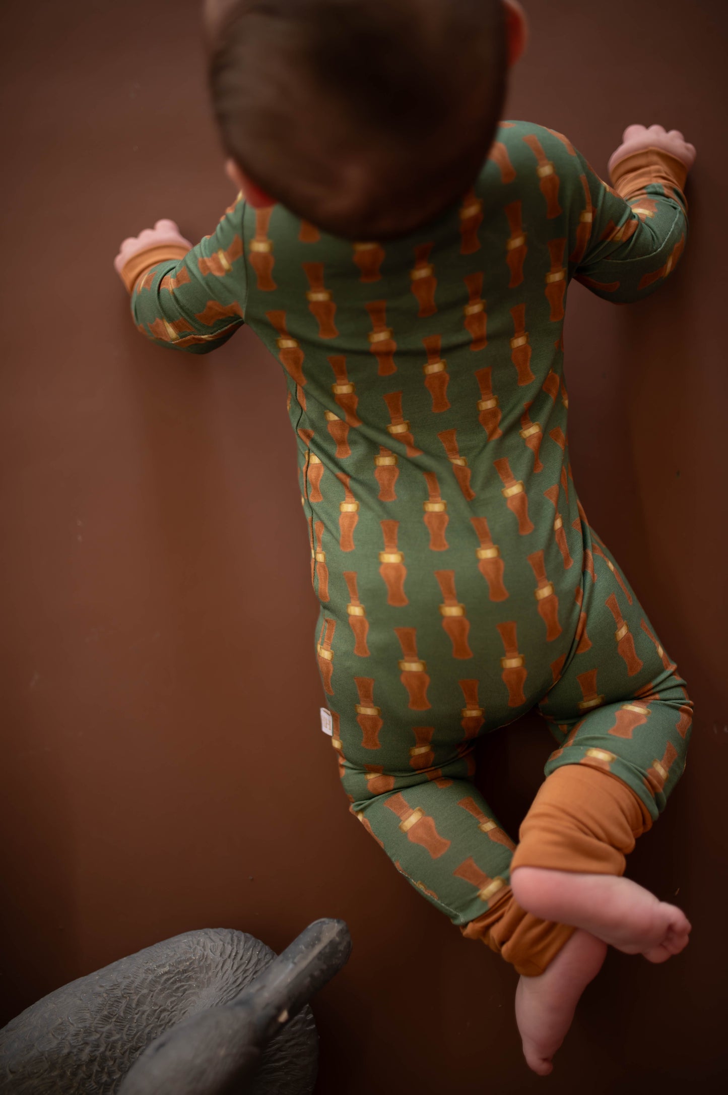 Boys Duck Calls Double Zipper Romper