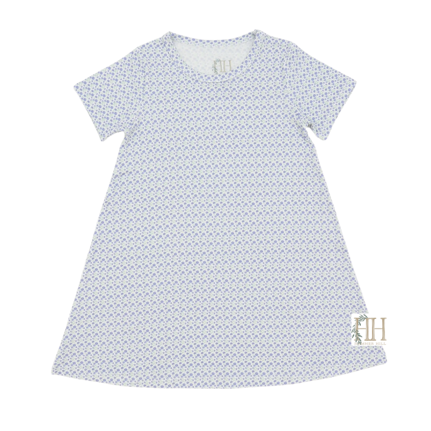 Girls Purple Floral Bamboo Dress