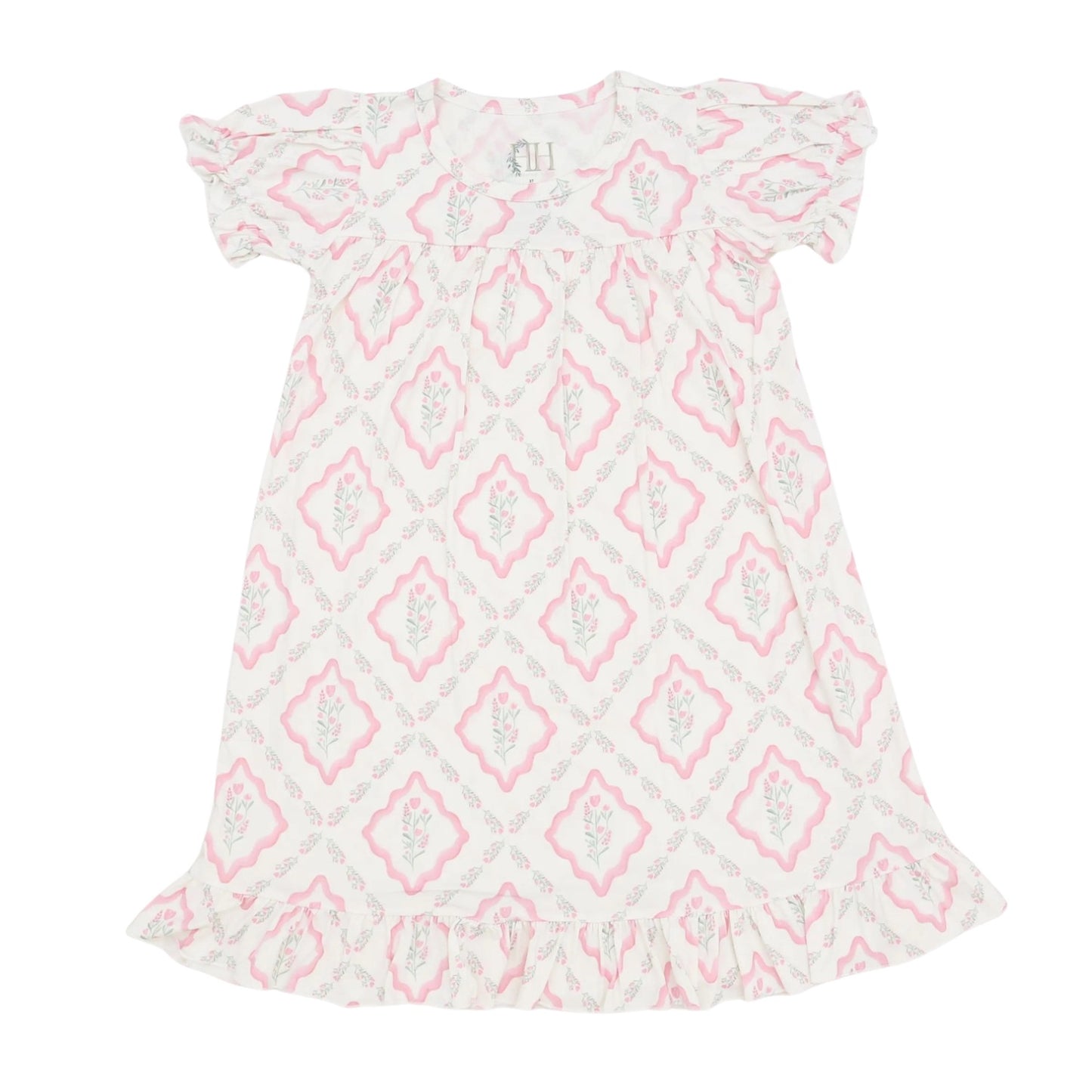 Girls Diamond Floral Nightgown