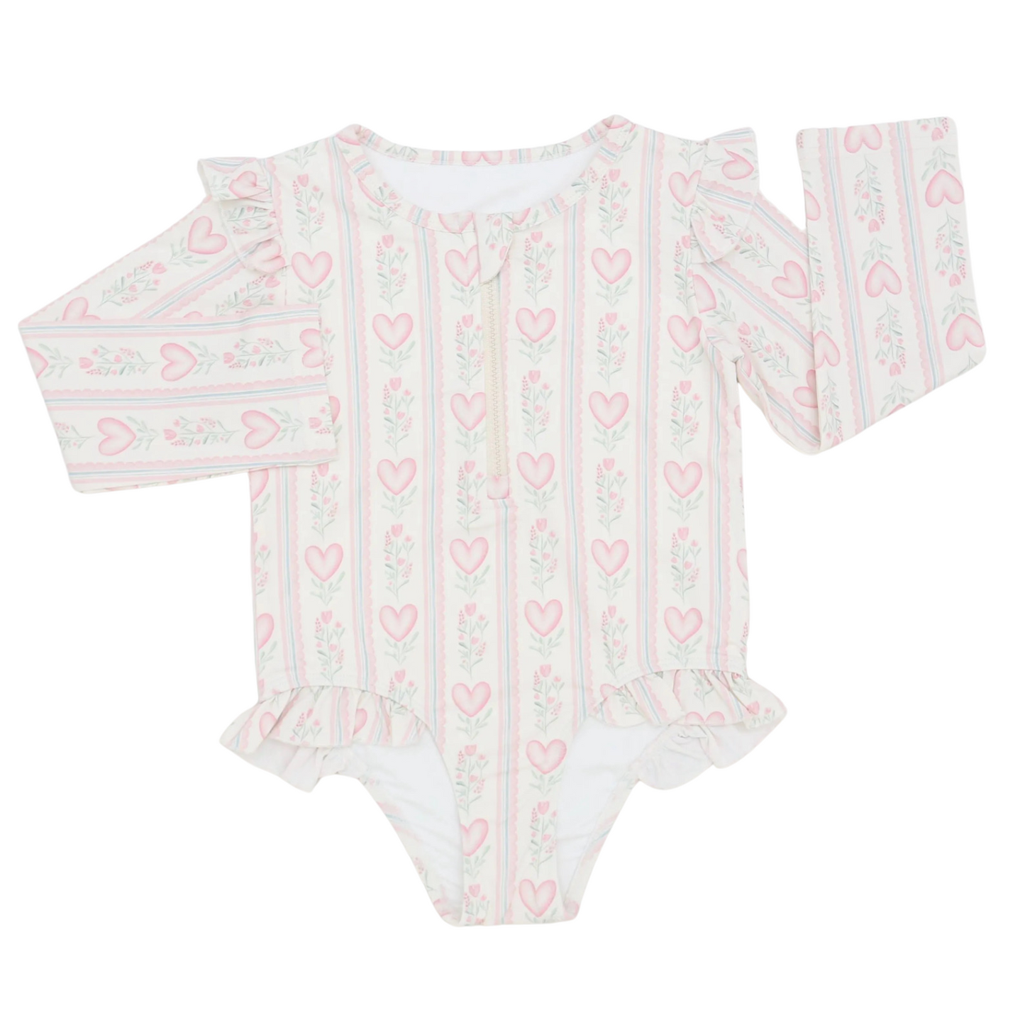 Girls Floral Heart Rashguard