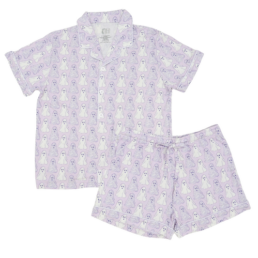 Womens Floral Ghosts Bamboo Shorts Set