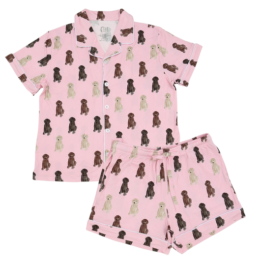 Womens Lab Button Down Shorts Set