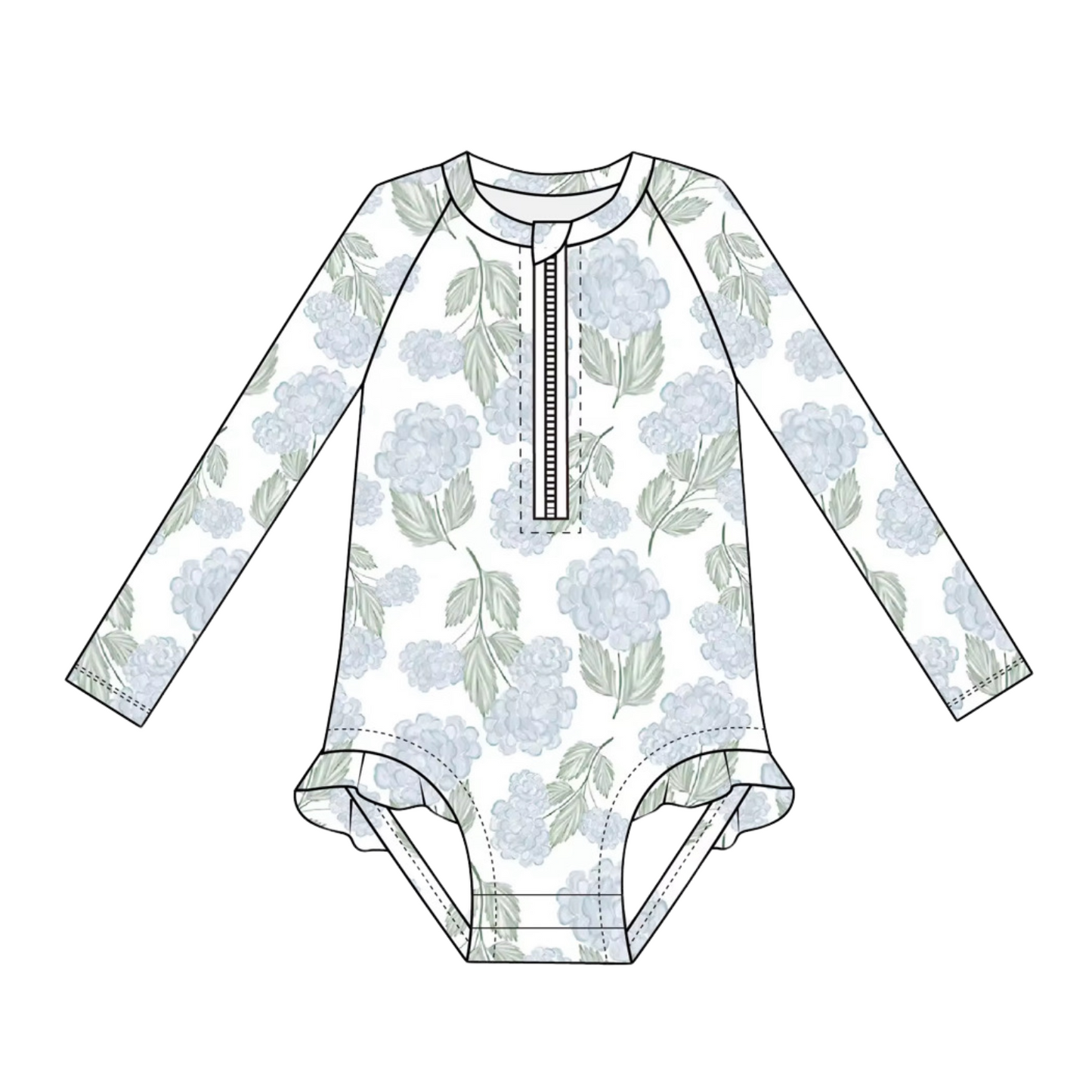 Girls Hydrangea Rashguard