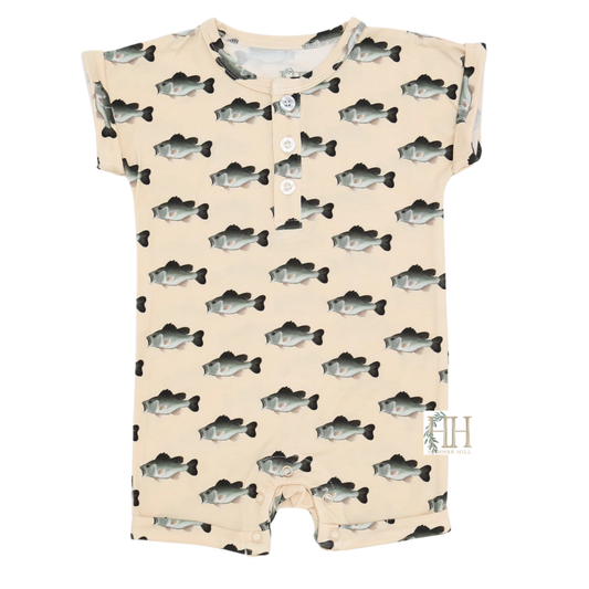 Boys Bass Button Romper