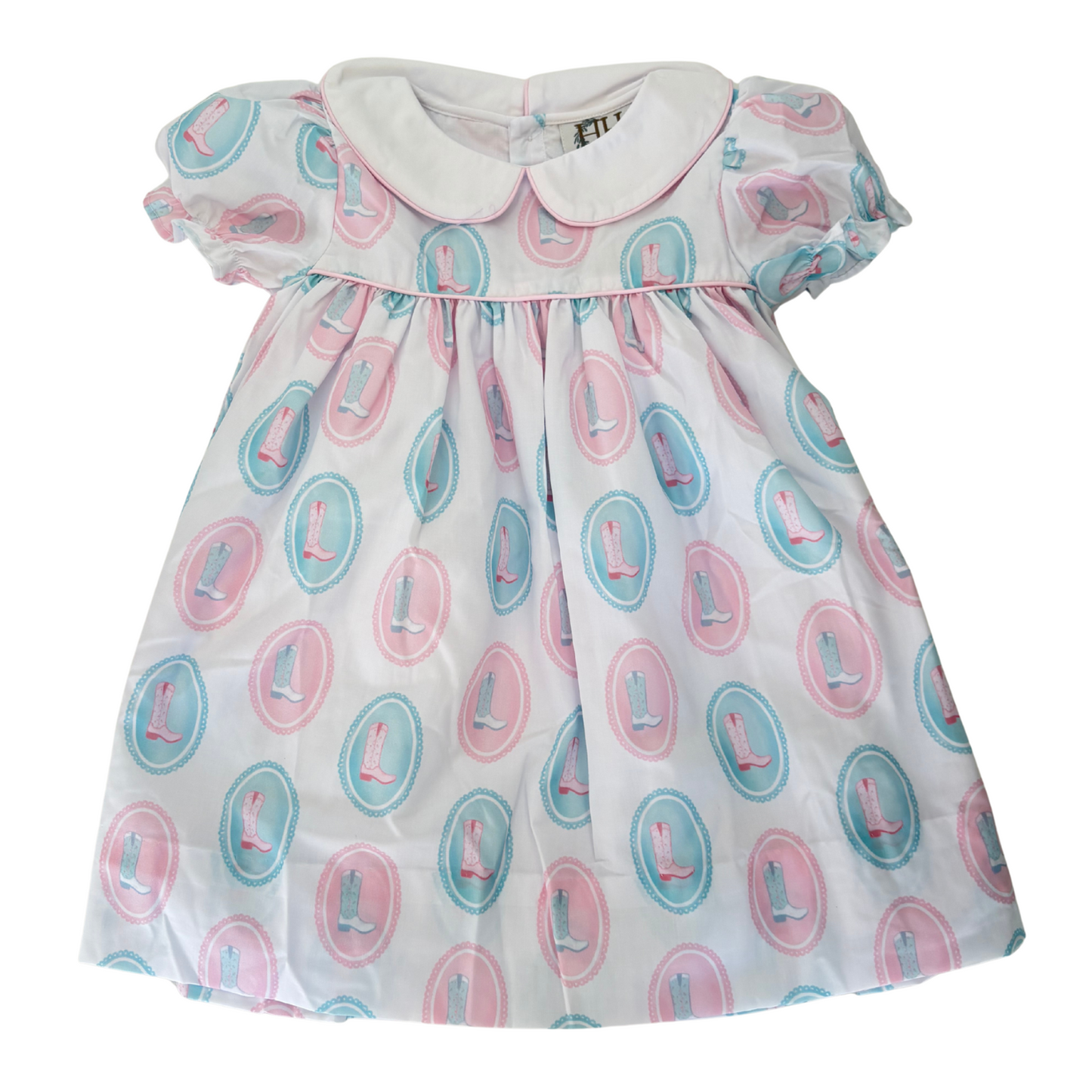 Girls Tulip Two Step Bubble Sleeve Dress