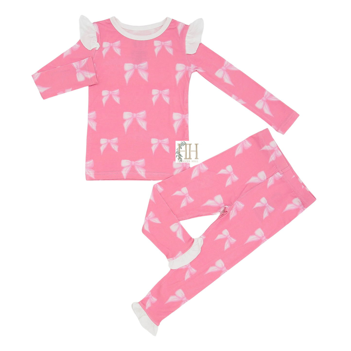 Girls Tickled Pink Ruffle Loungewear Set