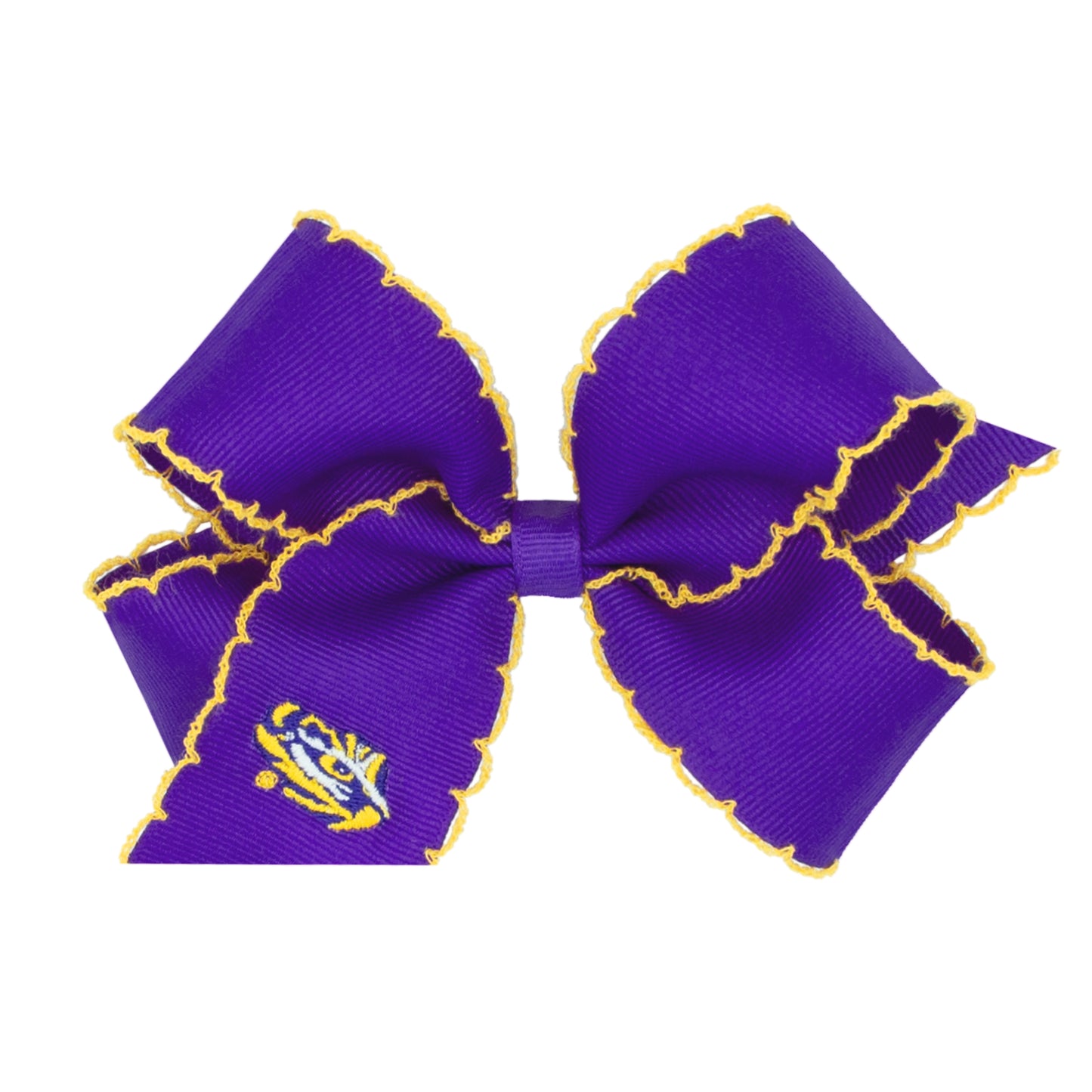 Medium Hair Bow with Moonstitch Edge - LSU