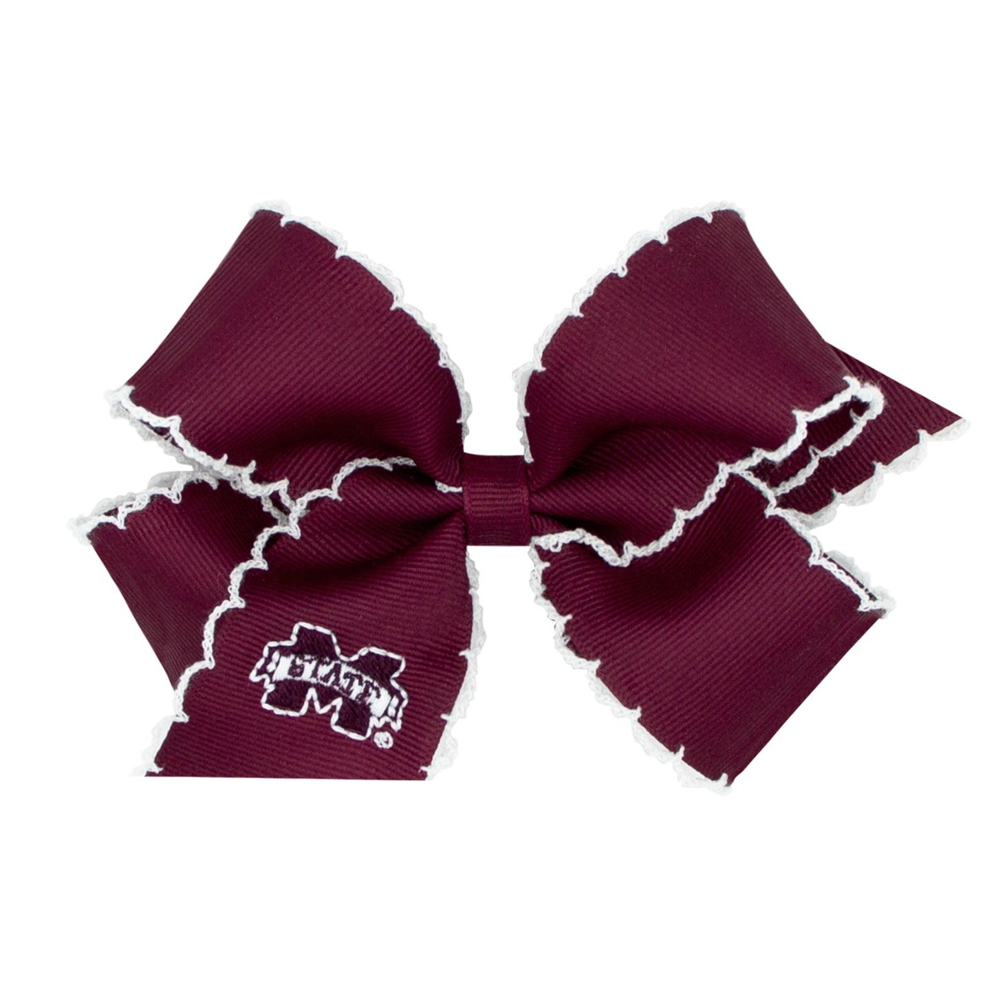 Medium Hair Bow with Moonstitch Edge - MSU