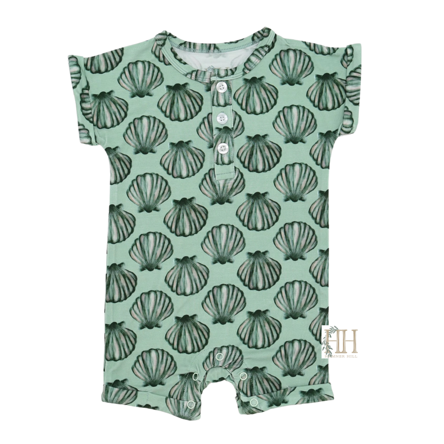 Boys Seashell Button Romper