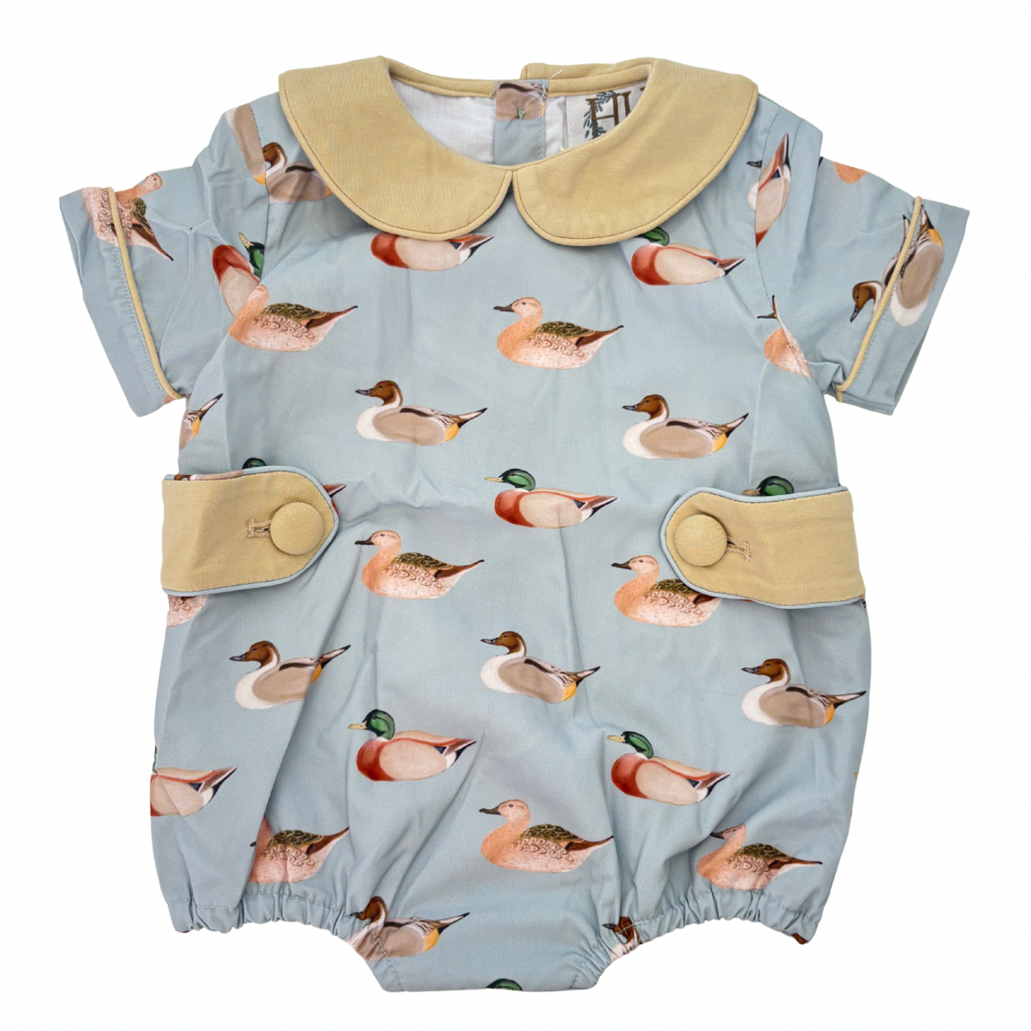 Boys Vintage Ducks Collared Bubble