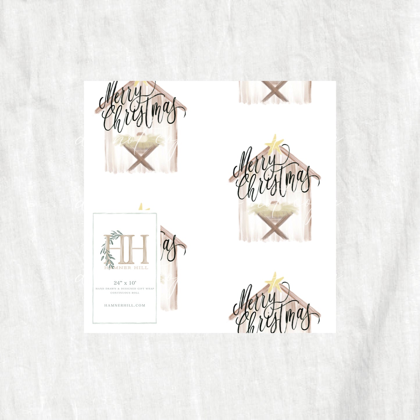 Merry Christmas Manger Gift Wrap