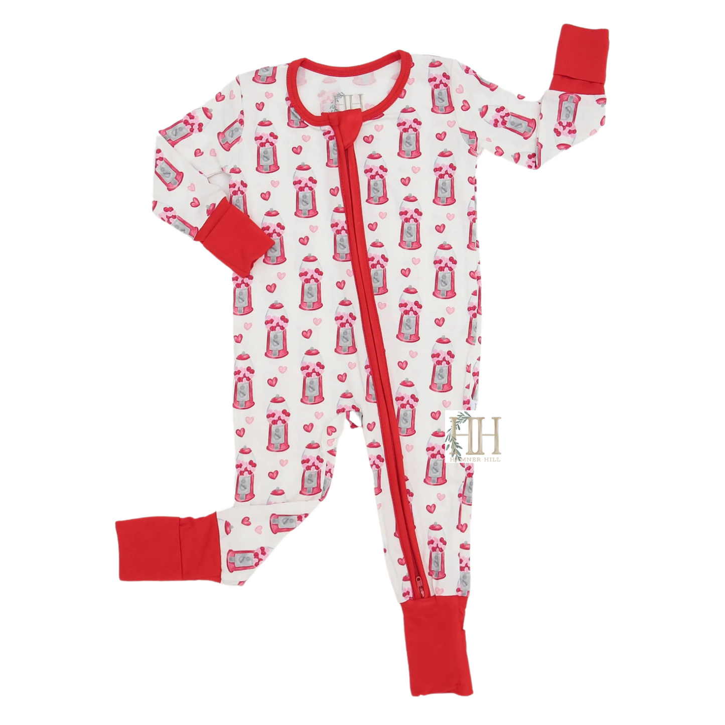 Unisex Gumball Machine Double Zipper Romper