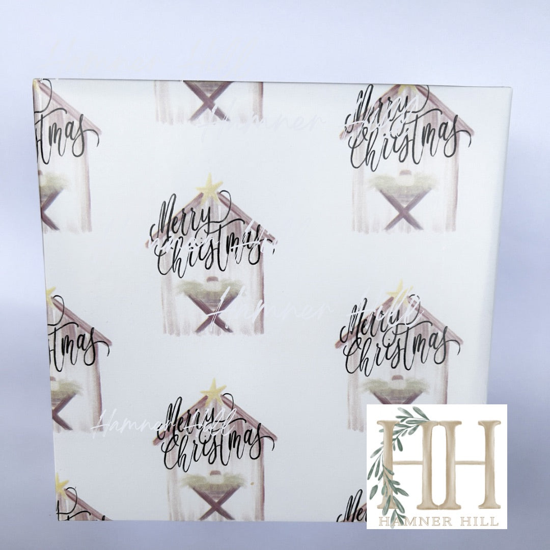 Merry Christmas Manger Gift Wrap