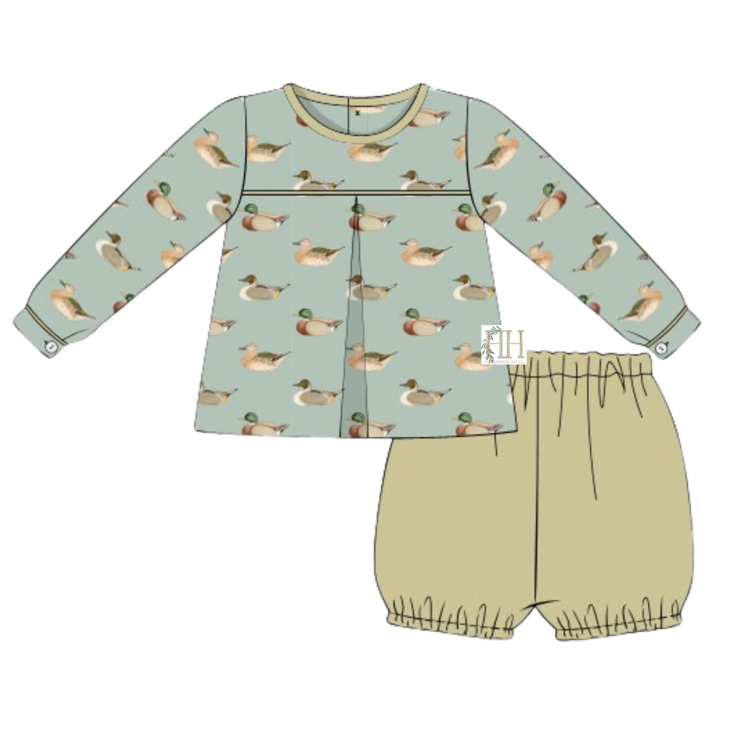 Vintage Duck Bloomer Short Set