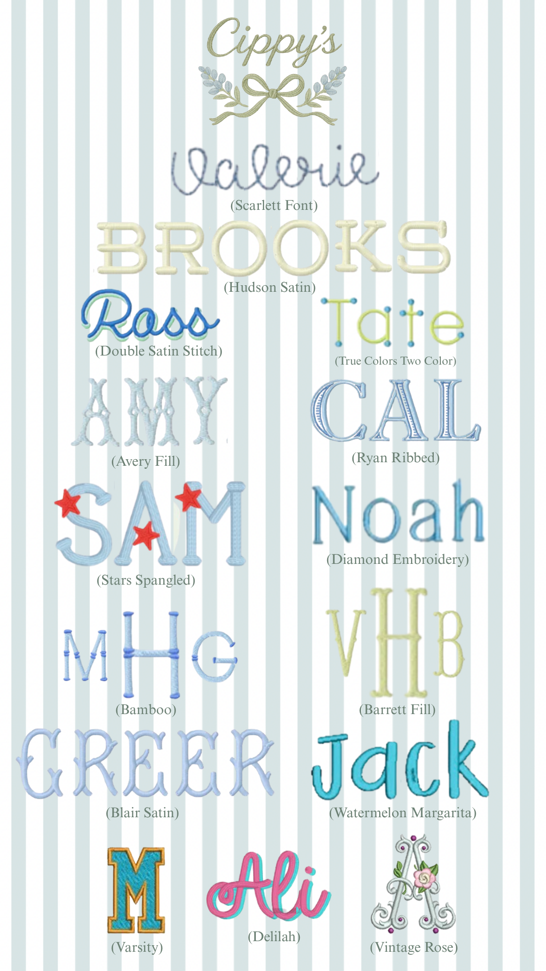 Embroidery Fonts (display only)