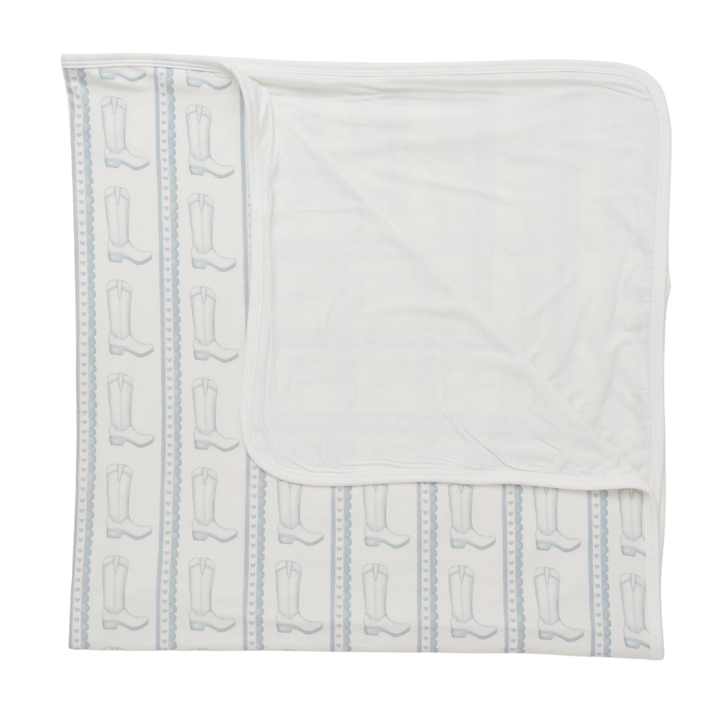Blue Heart Boot Stroller Blanket