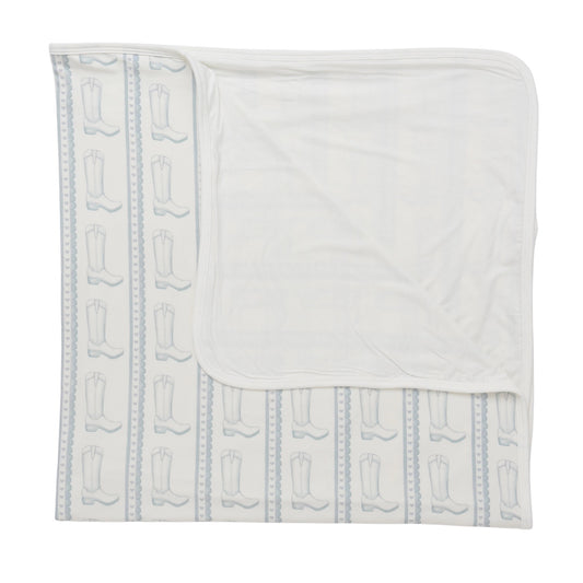 Blue Heart Boot Stroller Blanket