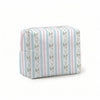 Blue Floral Stripe Cosmetic/Tote Bag