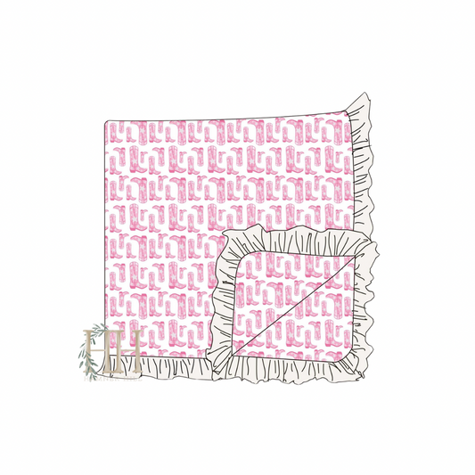 Rodeo Cowgirl Ruffle Blanket