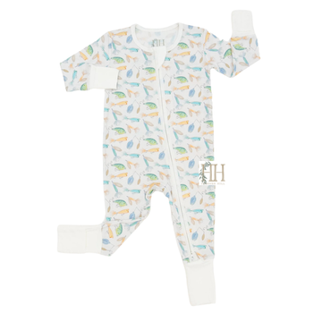 Boys Crank Bait Double Zipper Romper