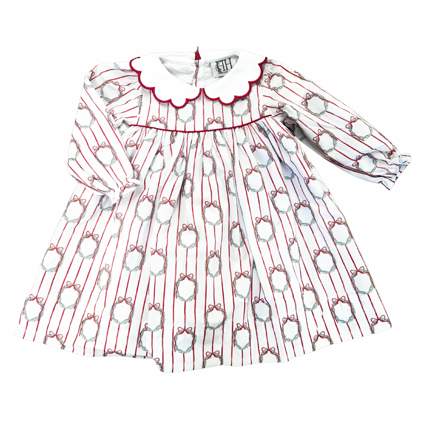 Girls Poinsettia Collar Dress