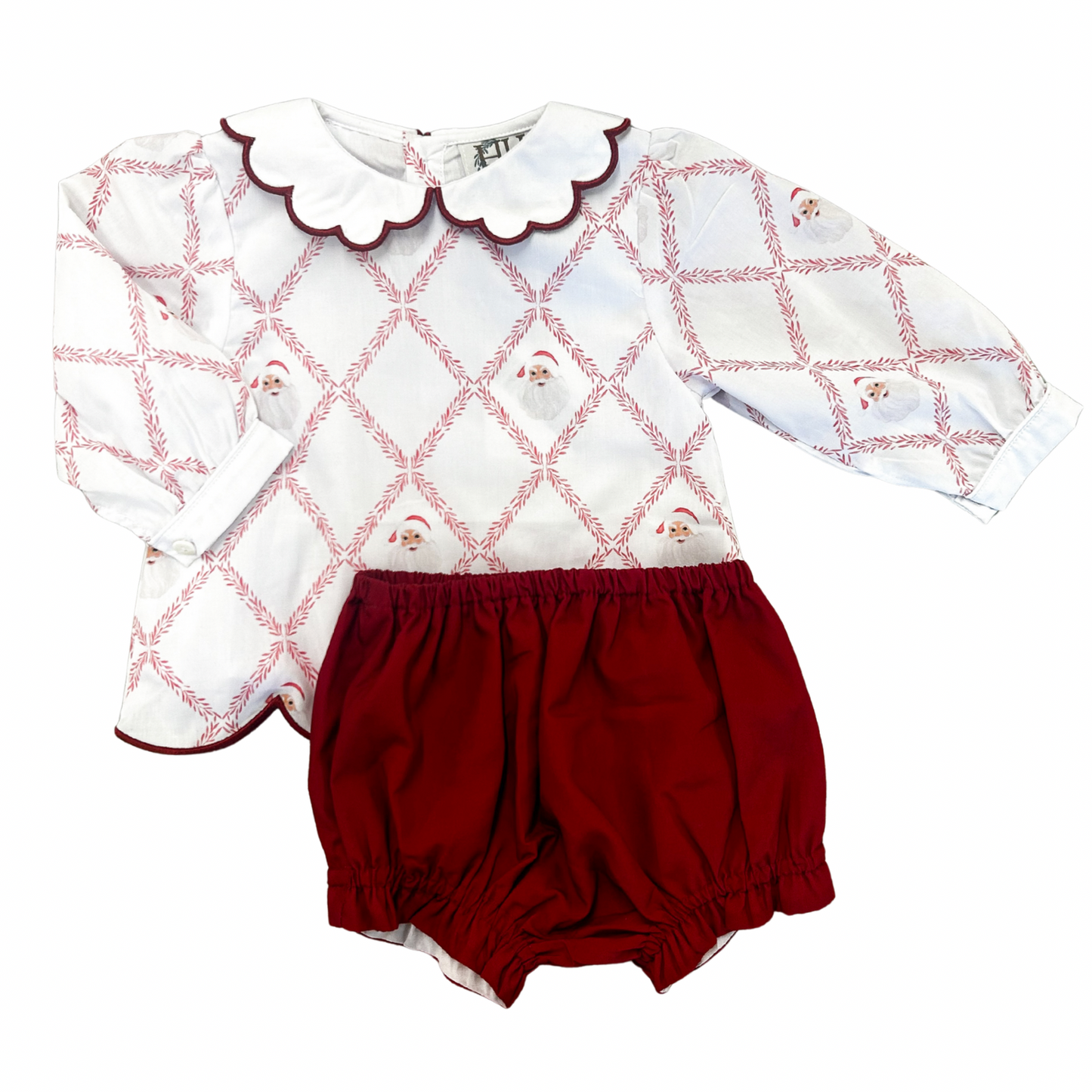 Girls Trellis Sleigh Bells Top and Bloomers Set
