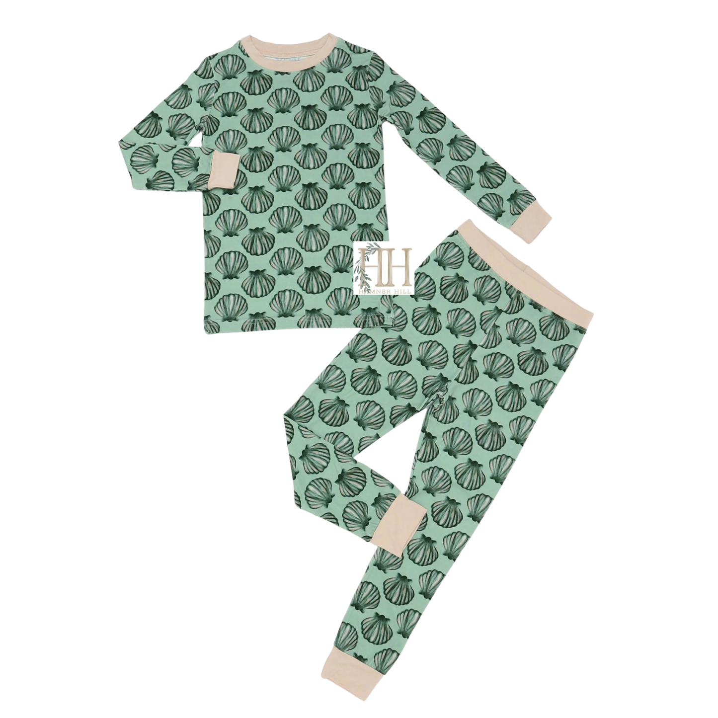 Boys Green Seashell Loungewear Set