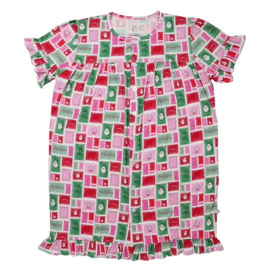 Womens Letter to Santa Ruffle Sleeve Bamboo Nightgown