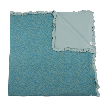 Teal Zebra Large Blanket
