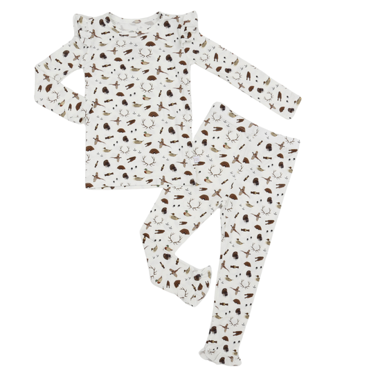 Girls Outdoor Ruffle Loungewear Set