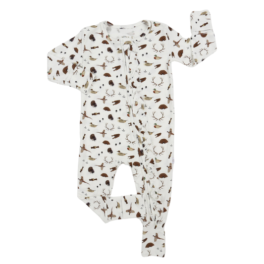 Girls Outdoors Ruffle Double Zipper Romper