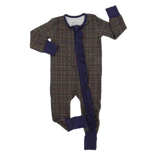 Girls Ruffle Cabin Cozy Zipper Romper
