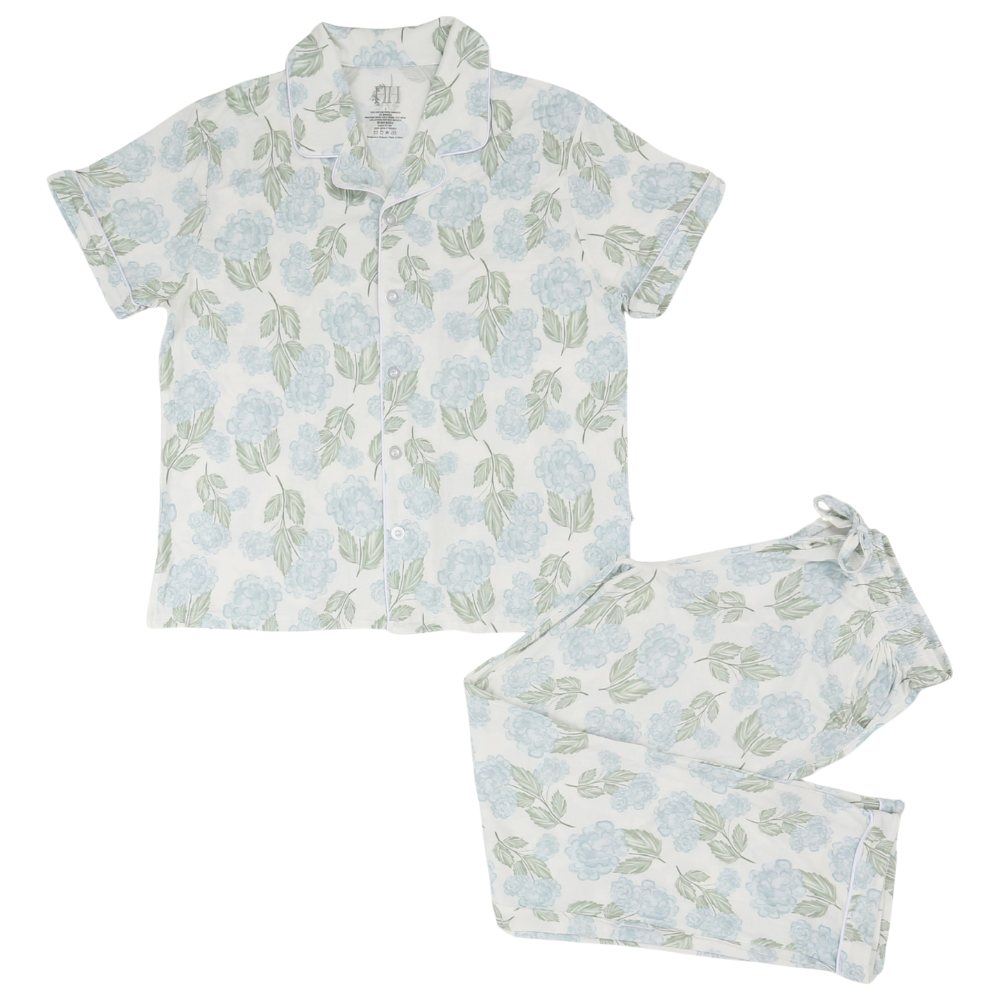 Womens Garden Party Short Sleeve Button Down Pants Set