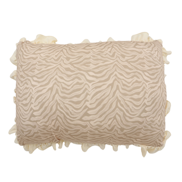 Neutral Zebra Ruffle Throw Pillow & Pillowcase