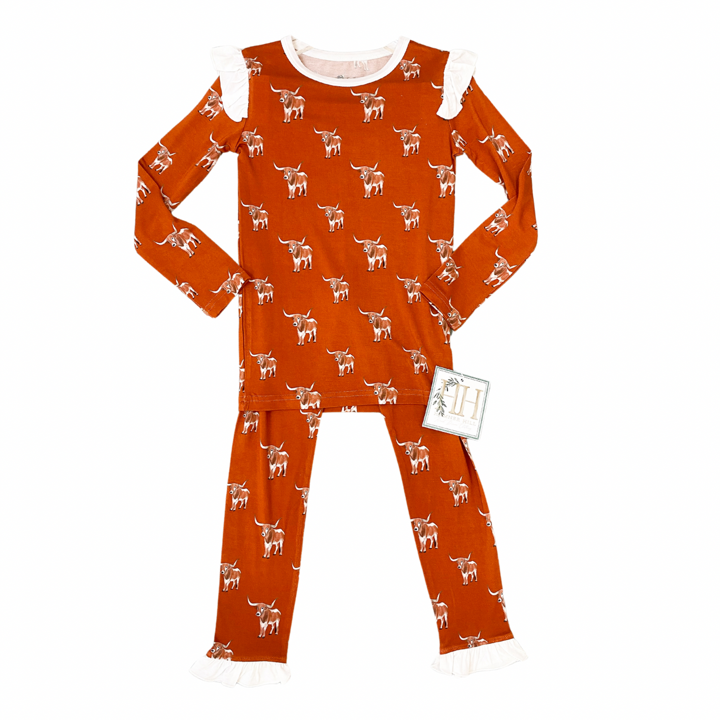 Girls Ruffle Longhorn Loungewear Set